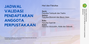 Read more about the article JADWAL VALIDASI KEANGGOTAAN PERPUSTAKAAN